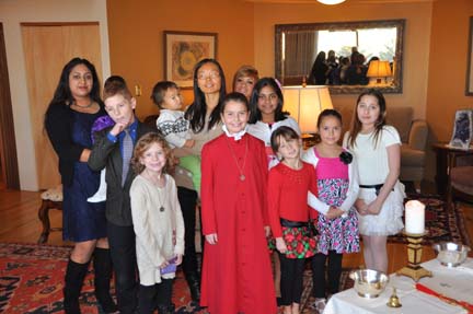 Children and mothers gathered for the Blessing PHOTO: Stephan Fuelling
