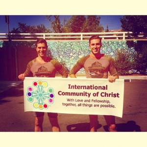 Sean and Ronnie pose with the ICC banner.