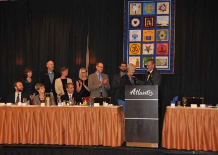 Presentation of the Vision Award to Col. Charles “Chuck” Fulkerson (posthumously) Presenter: The Rev. Matthew Fisher, Reno Buddhist Center PHOTO: Stephan Fuelling