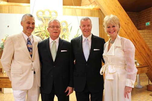 (from left to right) Rev. Canon Robert Petrovich, Rev. Greg Klinedinst, Stan Waltemeyer, and Rev. Francine Petrovich