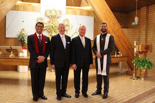 (from left to right) Rt. Rev. Gene Savoy Jr, Stan Waltemeyer, Rev. Greg Klinedinst, and Rt. Rev. Sean Savoy