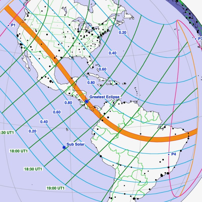 solar eclipse path, Oct. 2023